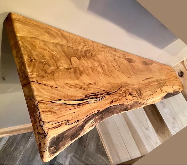 Spalted Maple Floating Shelves with Natural Edge, 30" Q205746