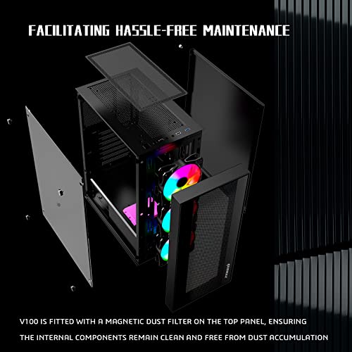 RAIDMAX V100 Gaming Case ATX Mid Tower PC Black T4170