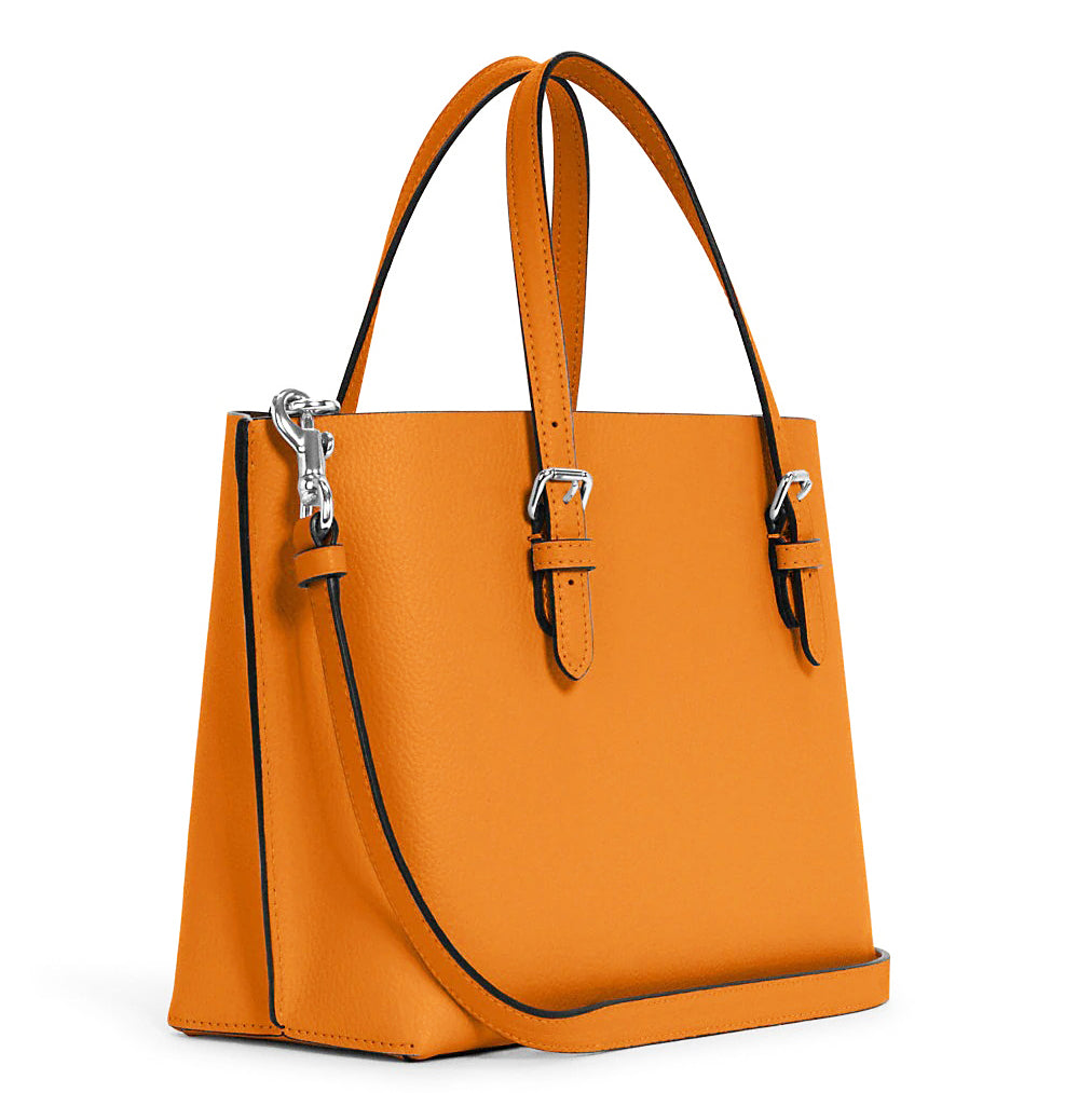 Coach Women's Mollie Tote 25 Leather Satchel Handbag Papaya W343