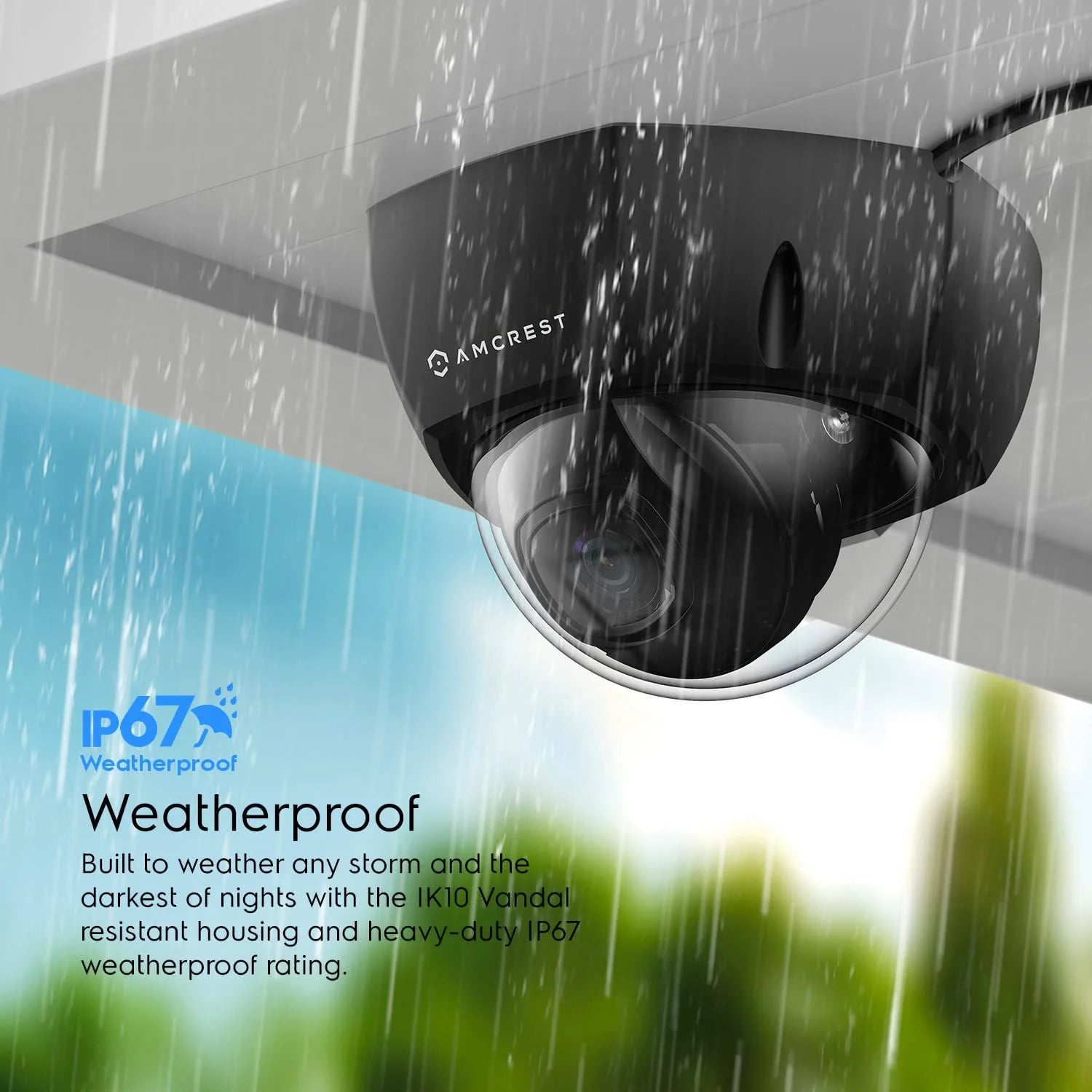 Amcrest UltraHD 4K Outdoor Security POE IP Dome Camera, 98ft Night Vision, Black N855