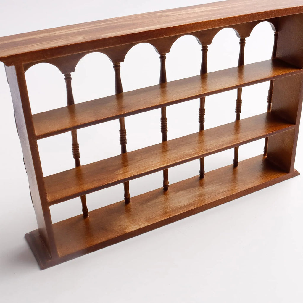 Holzlrgus Miniature Wooden Wall Cabinet 1:6 Scale Storage Shelf Walnut I95893