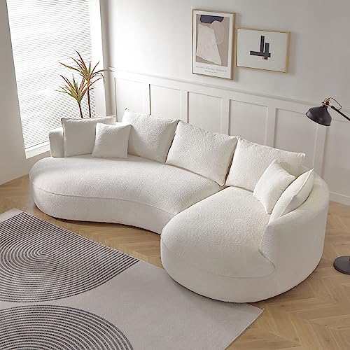 Modern Sectional Curved Sofa Couch for Living Room, 5-Seat Eco-leather, Orange X886073