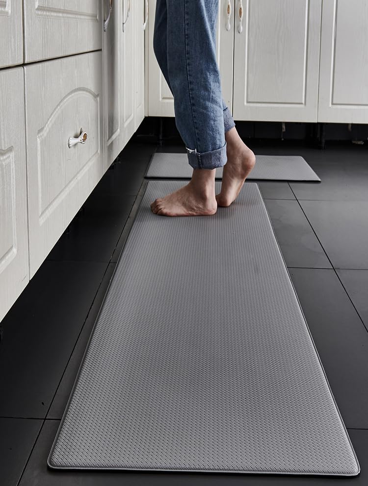 Kitchen Mats Anti Fatigue Non Skid Rug 17.3x29 Grey P87303