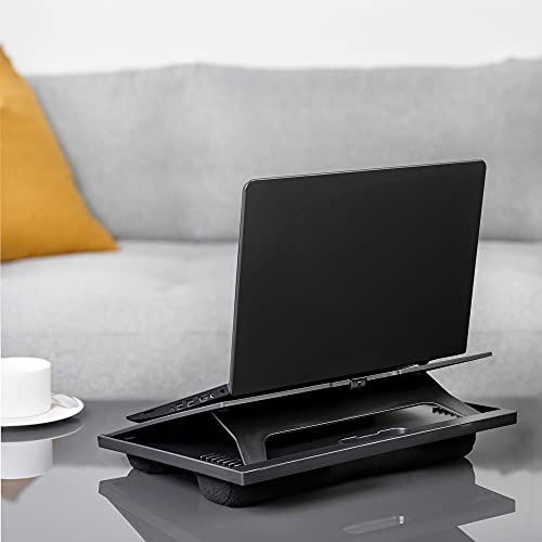 Navaris Adjustable Laptop Tray with Cushion for Sofa - Blue E765