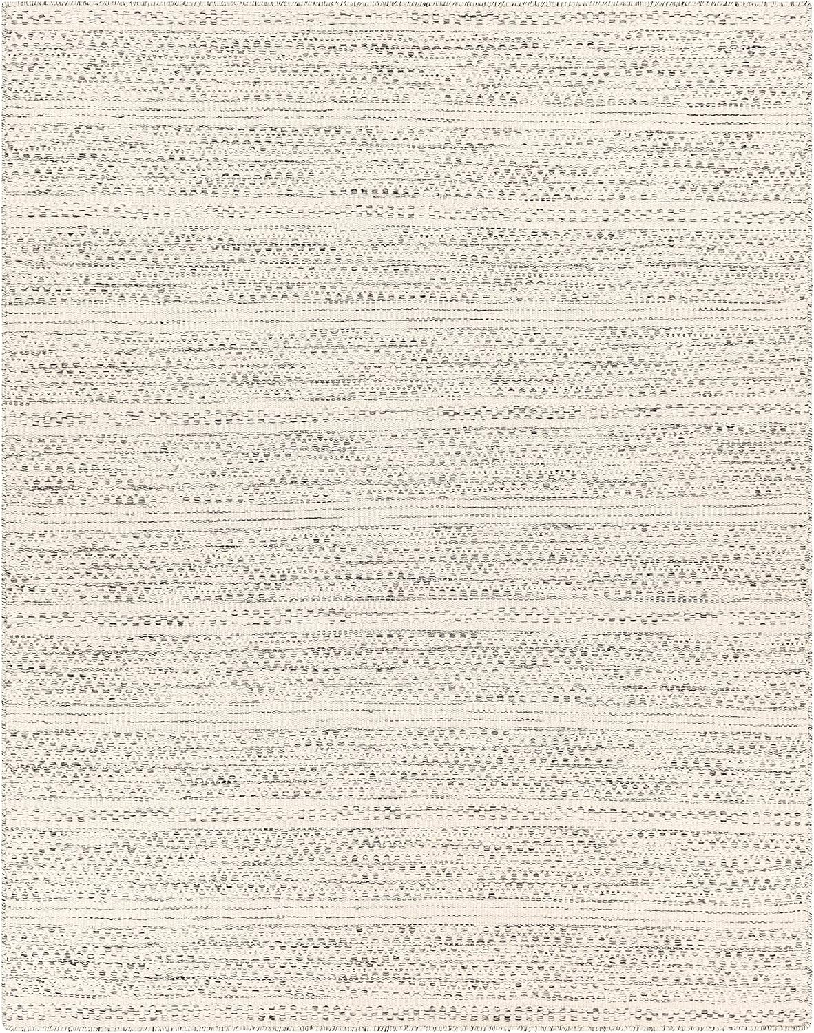 Hauteloom Williford Natural Fiber Wool Handwoven Area Rug, Black Cream Beige, 8'10" x 12' M313