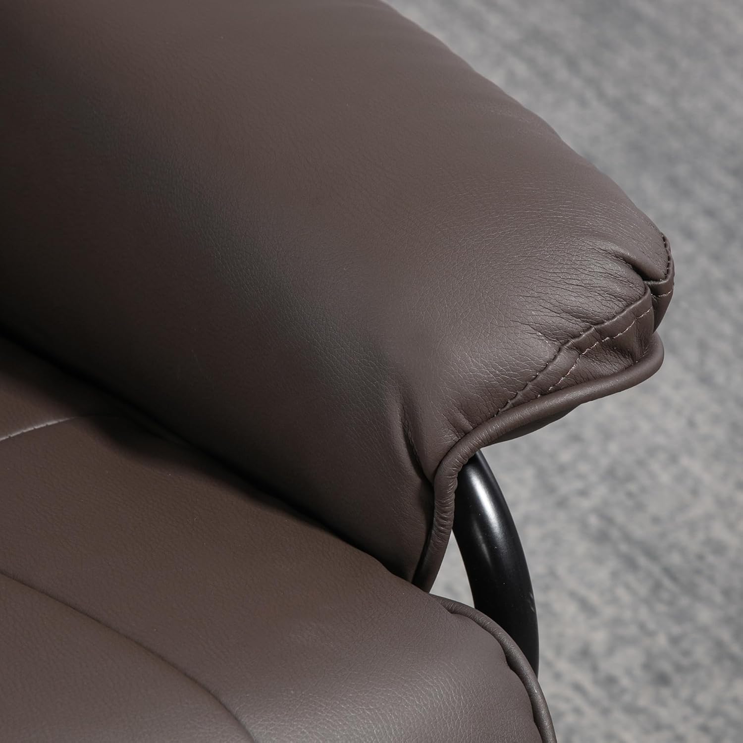 HOMCOM Manual Swivel Recliner Chair, PU Leather with Footrest, Brown X2880