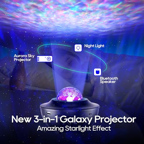 Galaxy Projector with Bluetooth Speaker, Night Light for Bedroom Decor K60219