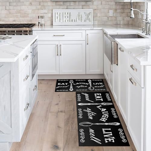 Boho Kitchen Mat Set of 2 Non Slip Thick Floor Rugs W687