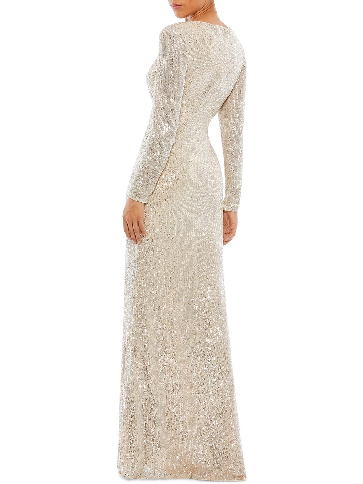 Ieena for Mac Duggal Women's Sequined Long Evening Dress T541