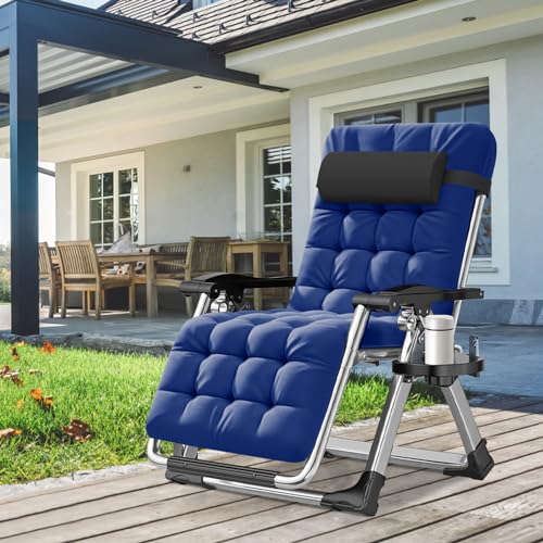 ABORON Zero Gravity Chair Outdoor Folding Lounge Recliner with Cushion Headrest & Tray S620