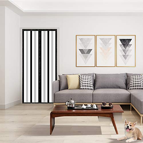 Magnetic Insulated Door Curtain, Self-Closing, Fits 36" x 82", Black H788689