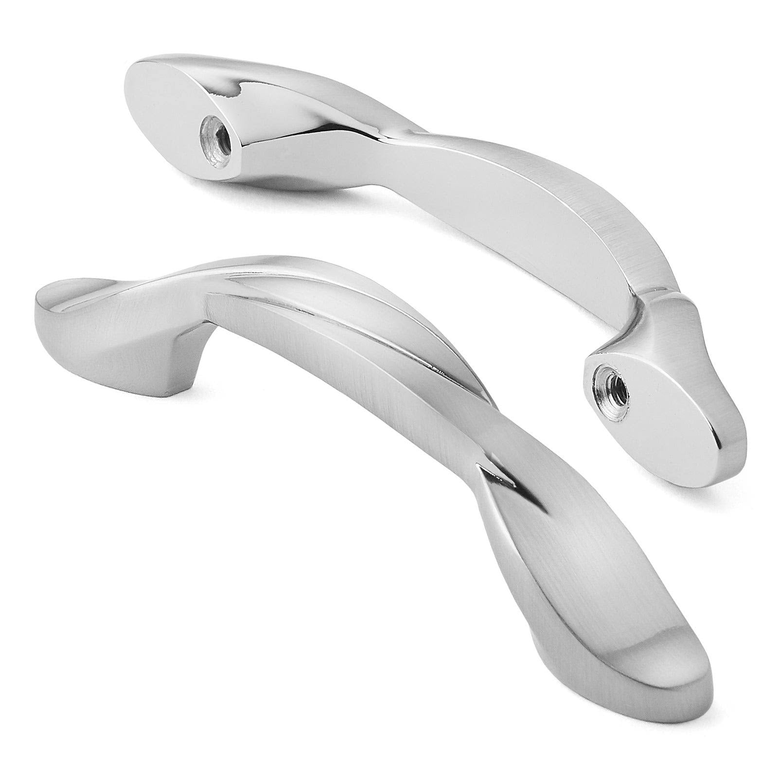 Cauldham 25 Pack Solid Braided Kitchen Cabinet Pulls Handles Satin Nickel K296977