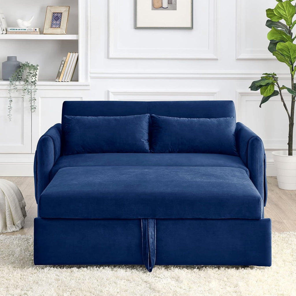 Ucloveria Sleeper Sofa Couch with Pull Out Bed, 55" Modern Velvet Convertible G4995