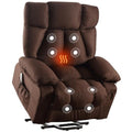 Oversized Power Lift Recliner Chair for Elderly, Big and Tall Lift Chair with Massage and Heat for Living Room, Fabric Electric Recliner Chairs with 4 Side Pockets, USB Charge Port, Blue