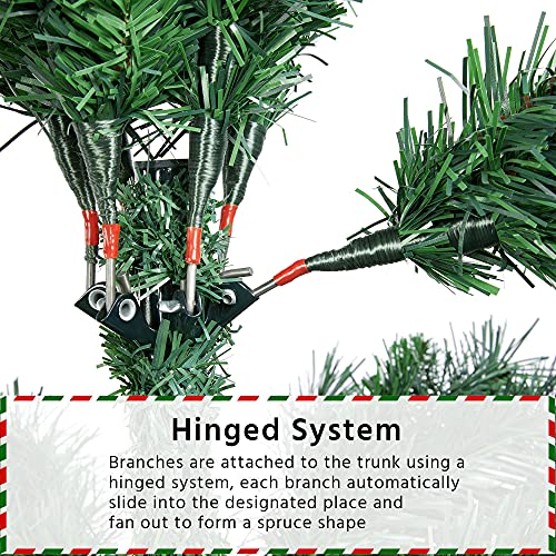 Yaheetech 6ft Premium Spruce Hinged Artificial Christmas Tree with 796 Branch Tips F6591