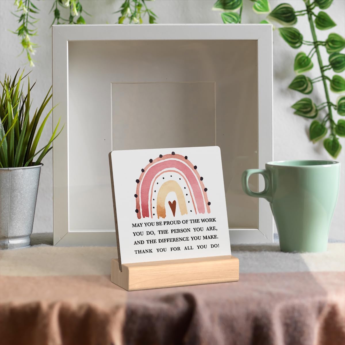 Motivational Desk Decor for Women Office Cubicle 4x4 Inches V537412