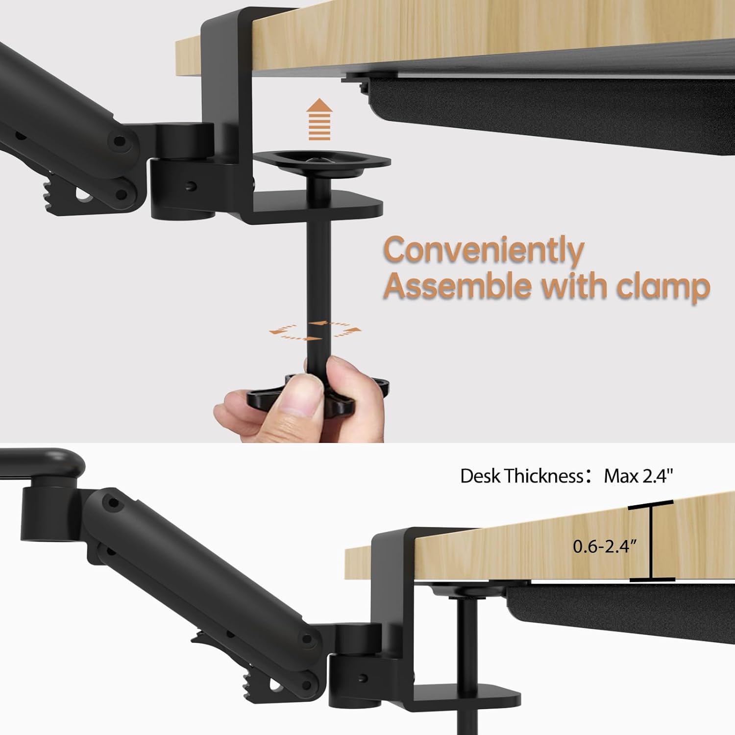 JOY worker Foldable Mobile Standing Desk with Ergonomic Rotating Elbow Cushion Pad Q390749