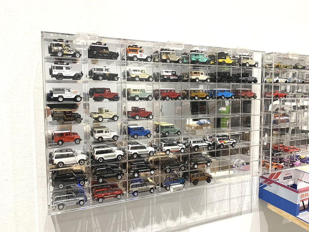 56 Compartment Diecast Toy Car Display Case with Door T12190