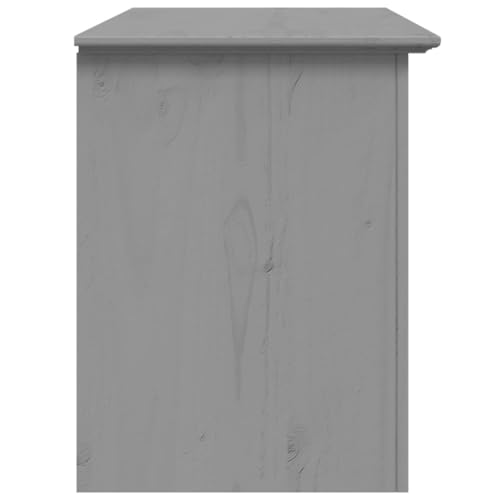 XAVIER Entertainment Center TV Stand with 2 Drawers BODO Gray Solid Wood Pine D66067