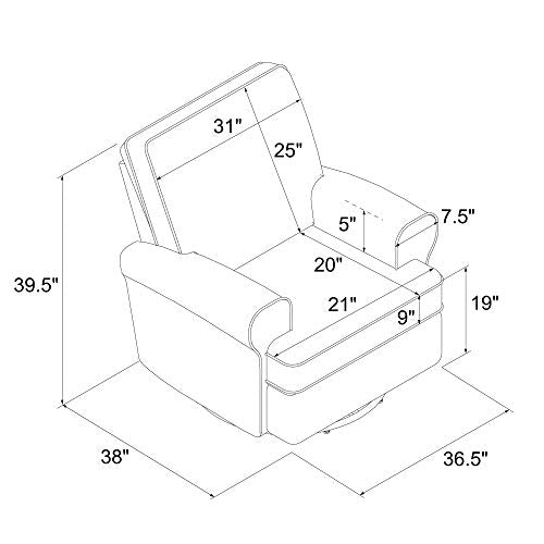 Baby Relax Kenzie Swivel Glider Recliner Chair, Gray I457