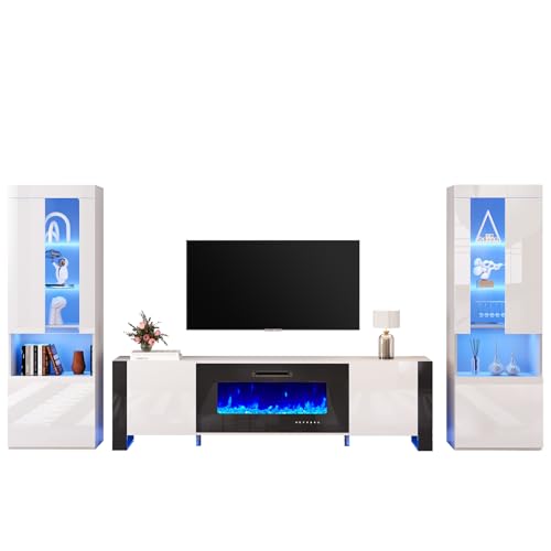 AMERLIFE Entertainment Center with 36" Fireplace and TV Stand for TVs Up to 80in S608527