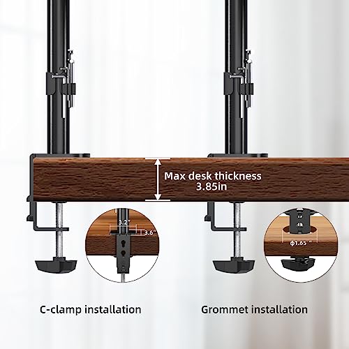 Pholiten Monitor Mount for 13-32" Screens, Adjustable Single Desk Stand, VESA 75x75/100x100mm S87837