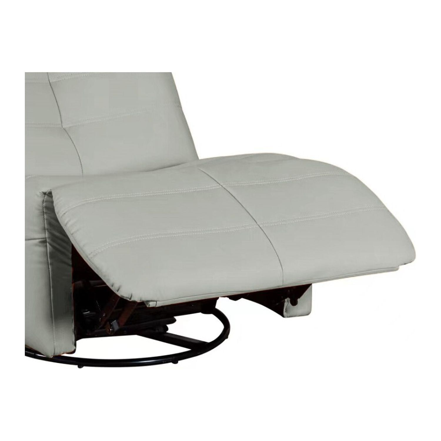 Georgena Green-Gray Faux Leather Swivel Glider Recliner O45496
