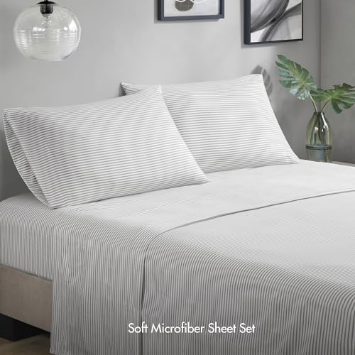 Madison Park Essentials Queen Comforter Set, 7 Piece, Aqua/Grey Z327