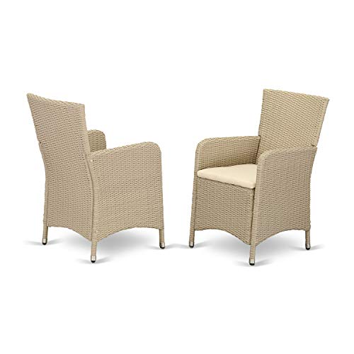 East West Furniture LULU7-53V Luneburg 7 Piece Wicker Patio Set with Glass Table and 6 Armchairs G861985