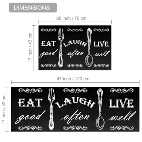 Boho Kitchen Mat Set of 2 Non Slip Thick Floor Rugs W687