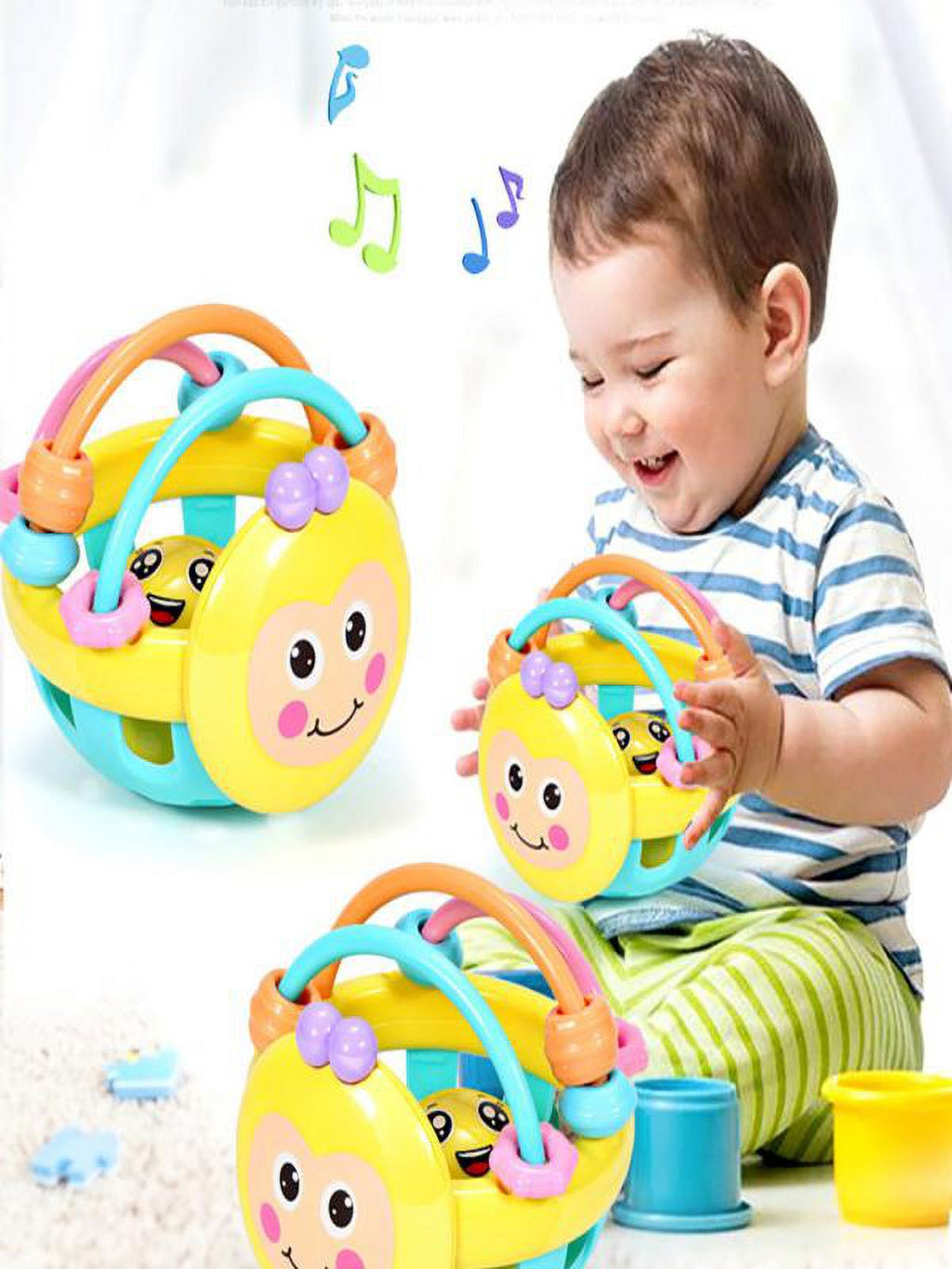 Baby Hand Bell Rattles Ball Toys for 6-12 Months Toddlers, BPA Free S8393