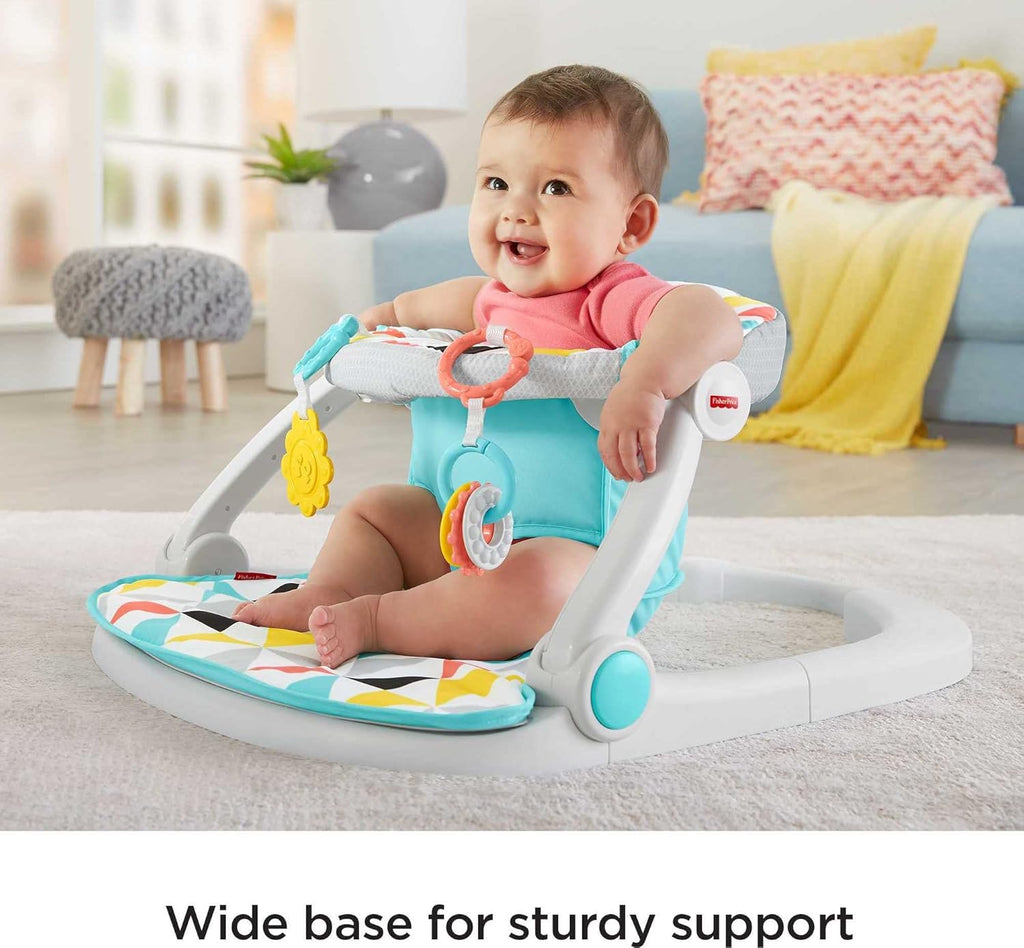 Fisher-Price Portable Baby Chair Sit-Me-Up Floor Seat with Developmental Toys, Windmill Q471631