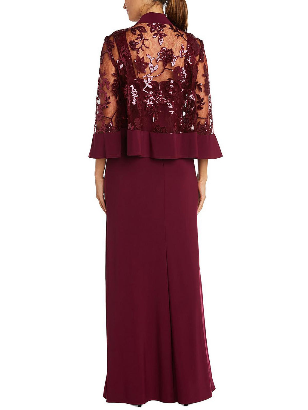 R&M Richards Women's Petites Lace 2PC Evening Dress H80313