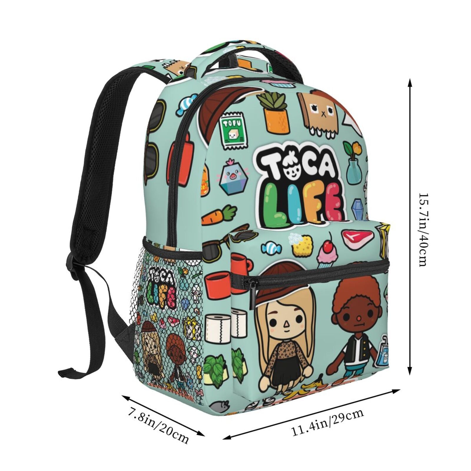 Toca Boca Backpack Laptop Bag Large Capacity Lightweight Daypack I9681