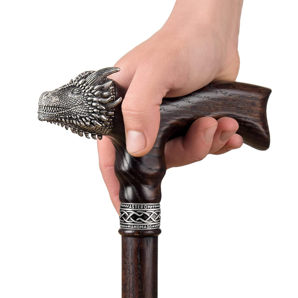 Asterom Handmade Wooden Walking Cane Dragon Walking Stick T167278