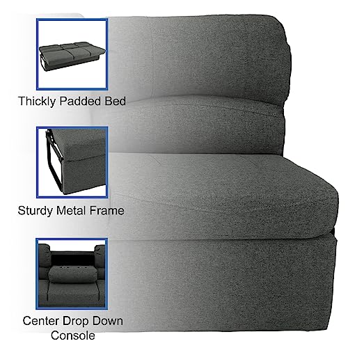 RecPro 72" RV Jackknife Sleeper Sofa with Drop-Down Console, Cloth Fabric Q782490
