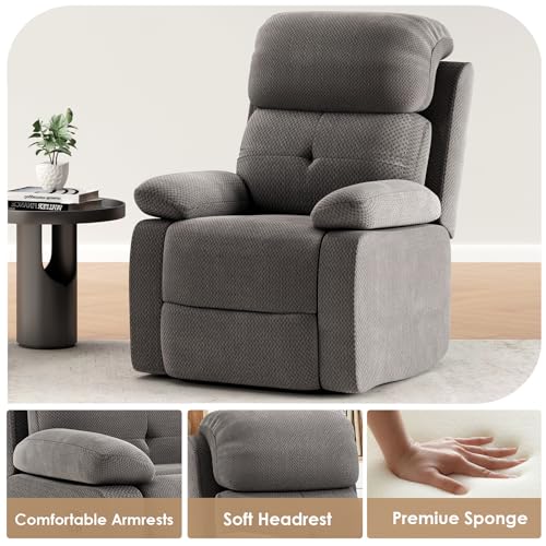 Manual Recliner Chair for Adults Living Room Small Spaces, Sand U7997
