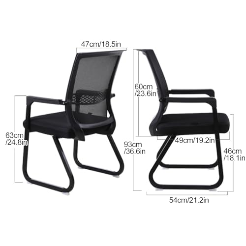 Office Chair Guest Chair with Welded Sled Base and Armrests, Red R966