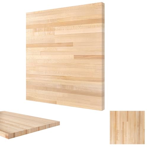 Hardwood Maple Butcher Block Counter Top - 36" L x 25" W Polished Wood Table Top, 1.5" Thickness DIY Desk Top for Kitchen, Laundry, Office, Bar