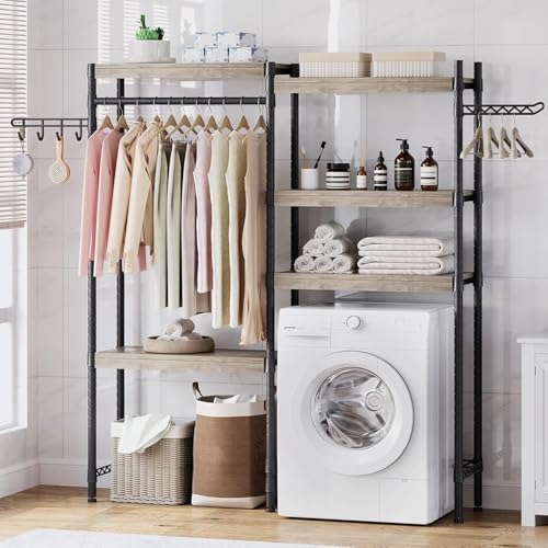 IDEALHOUSE Over Washer Dryer Storage Shelf, Heavy Duty Adjustable Wood, 28" K391828