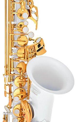 Lazarro 360-WH E-flat Alto Saxophone White-Gold Keys with Case D972284