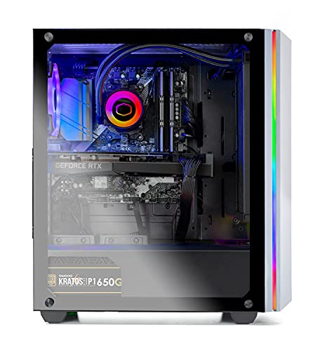 SkyTech Chronos Gaming PC Desktop - AMD Ryzen 7 3700X, RTX 3070, 1TB SSD, 16GB RAM, White C6598