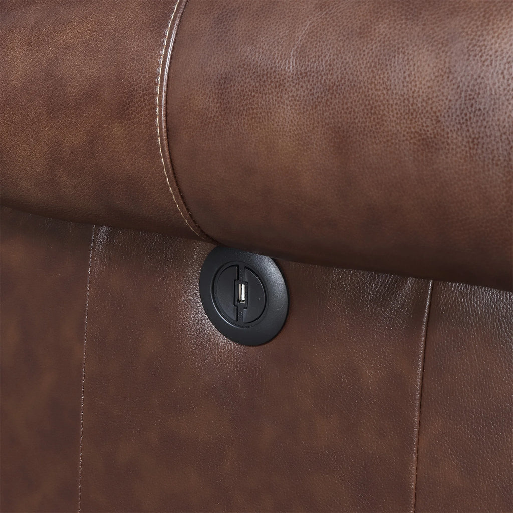 Picket House Furnishings Williams Power Motion Loveseat Saddle Brown U128357