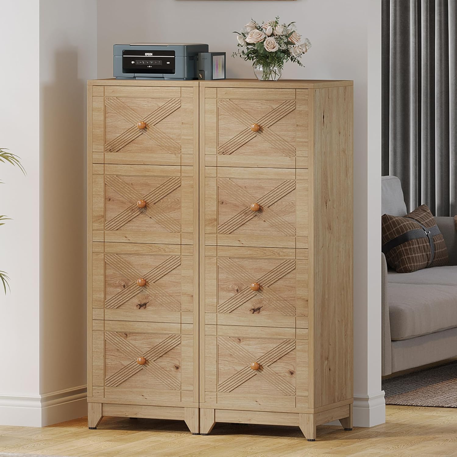 Tribesigns 4-Drawer File Cabinet for Letter Size, Wood Office Storage O1963