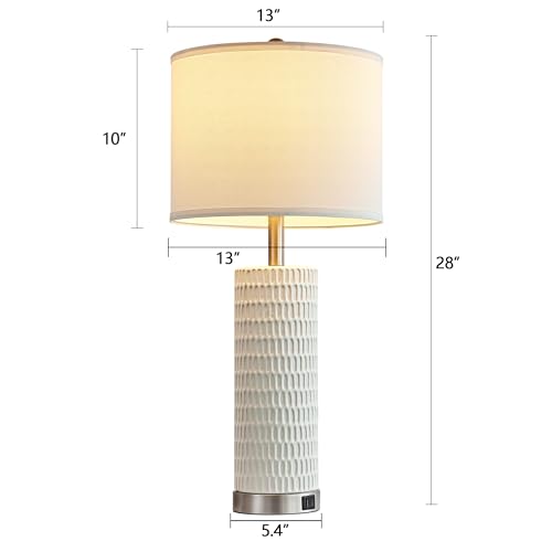 Table Lamps for Living Room Set of 2, 29.7" Tall with Dual USB Ports S24545