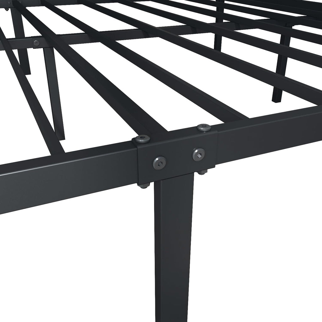 Queen Size Black Metal Canopy Bed Frame with Headboard Q5090