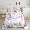 Princess Full Bedding Sets for Girls,Pink Castle Dreamy Comforter Set Kids Bedroom Decor,Flowers Garden Princess Bed Set,Fairy Tale Theme Duvet Insert Cute Blanket,Gifts for Girls
