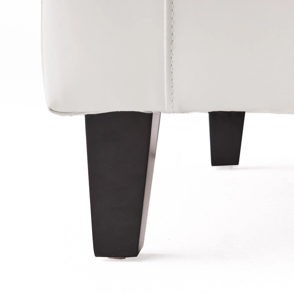 GDF Studio Miller Upholstered Club Chair, Ivory Bonded Leather N367