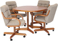 Caster Chair Company 5-Piece 42x42 Caster Dining Set Laminate Table Top & Toast Caster Chairs