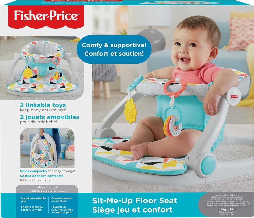 Fisher-Price Portable Baby Chair Sit-Me-Up Floor Seat with Developmental Toys, Windmill Q471631